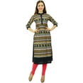thumbnail image 1 of Phagun Womens Designer Tunic Mandarin Collar Printed Kurta Ethinc Chic Kurti-22, 1 of 1