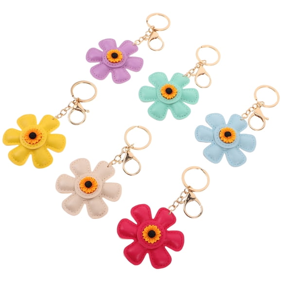 IDEANATEGRATE 6Ud Llavero De Girasol En Cuero PU Resistente Con Floral Para Decorar