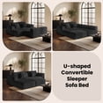 thumbnail image 4 of BELHOME 134" U-Shaped Sectional Sofa Boneless Couch, Modular Cloud Couch 50D High-Resilience Foam Compression Sofa, No Assembly Required, Corduroy Deep Seat Sofa for Living Room Apartment, 4 of 10