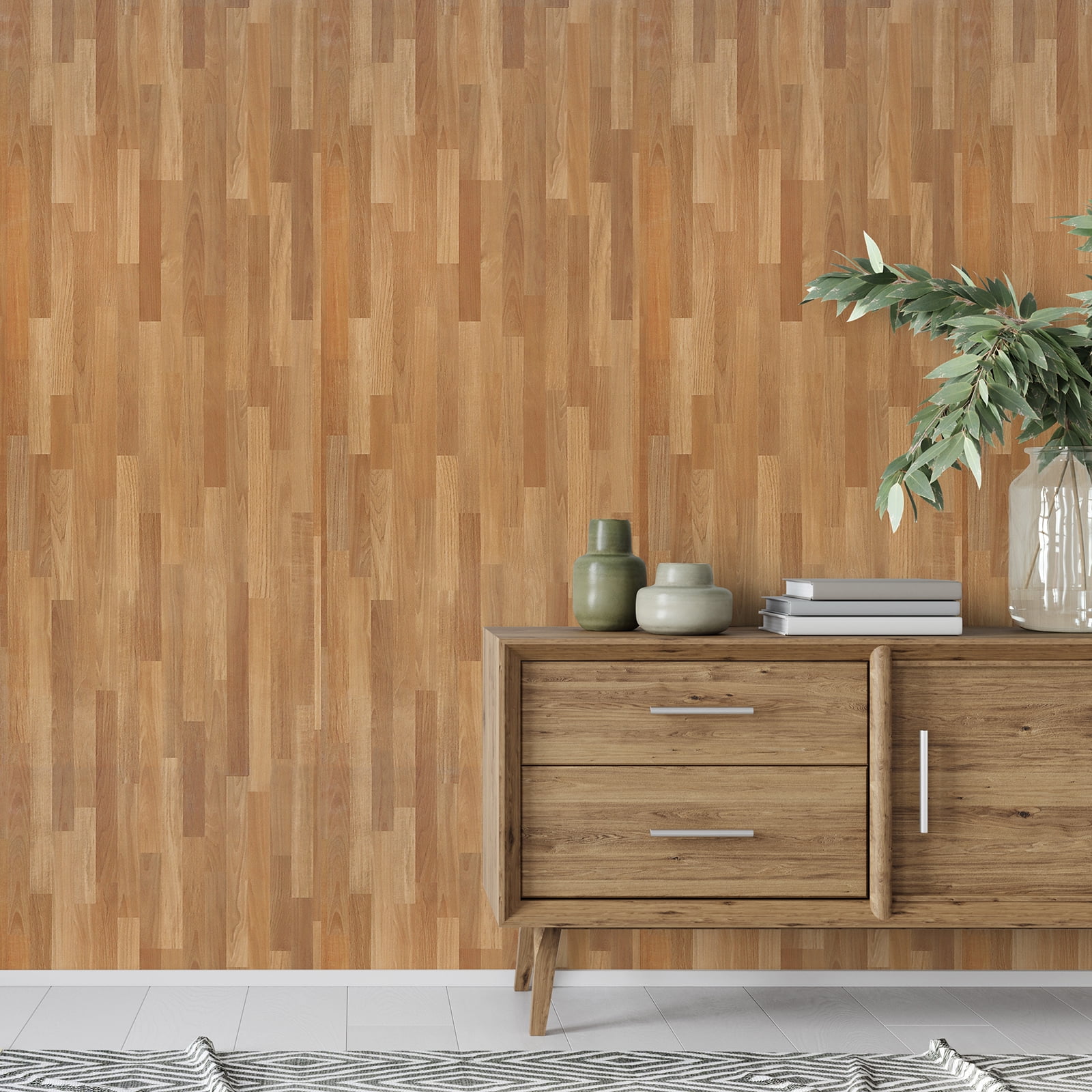 CHIHUT Self Adhesive Wood Butcher Block Contact Paper Peel and Stick Countertops Wood Grain 17.7”x236”