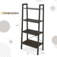 thumbnail image 2 of AOJDVE four story industrial style bookshelf, metal frame storage bookshelf, stable and anti tipping design, with adjustable foot pads, gray oak color, 2 of 10