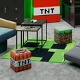 thumbnail image 7 of Minecraft: Carpet - Creeper - Green, Pixel Face, 47.2" Square Floor Rug, .8" (2cm) Thick, Durable Polyester Material, Game Themed Room Decor, Licensed, 7 of 7