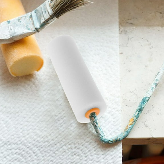 PBPBOX 6Pcs White Paint Roller Set with Ergonomic Handle for Precise Wall and House Painting