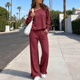 thumbnail image 5 of Womens 2 Piece Casual Matching Lounge Sets Fashion Off the Shoulder Sweatshirt, Wide Leg Pants with Pockets, Comfy Airport Travel Outfit, 5 of 6