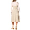 thumbnail image 3 of Vestido midi casual sin mangas de cuello cuadrado y ribete para mujer INSPIRE CHIC, color beige, talla XS, 3 of 6