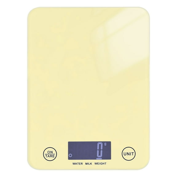 Digital Kitchen Food Scale Weight Grams Oz for Baking Cooking Coffee 11lb 0.05oz/1g Glass Pale Yellow