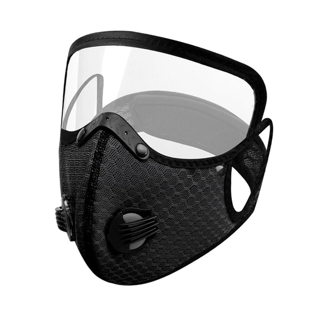 amagogo Cycling Face Mask Mesh Mask Detachable Universal Full Face Cover with Eye Shield Black