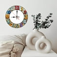 thumbnail image 6 of Stained Glass Wall Clock Decorative Timepiece Round 10-Inch Silent Wooden Wall Clock, Battery Operated (AA Batteries Not Included), Artistic Home Decor, 6 of 7