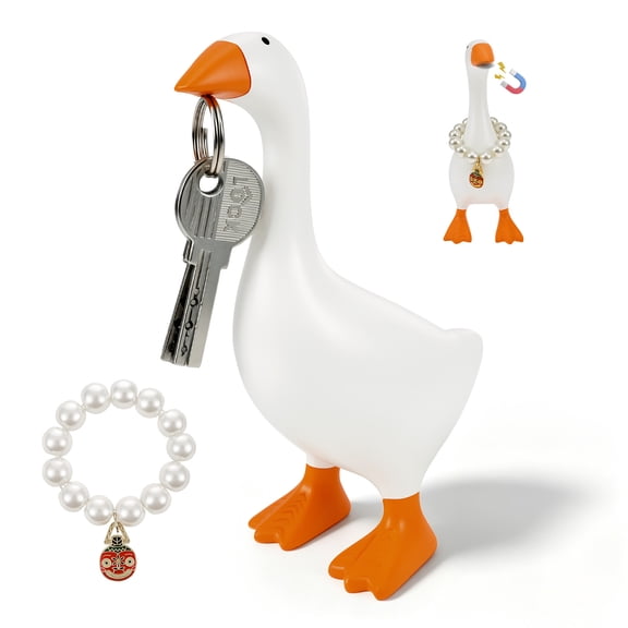 Desktop Goose Statue 6.7 inch Cute Resin Figurine for Office Desk Decor Funny Home Tabletop Decoration Unique Housewarming Present for Women