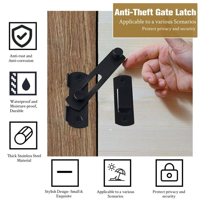 ZheElen 2piece Safety Door Bolts Lock Reliable And Durable Easy To Install Ensures Safety And Privacy black 1Set