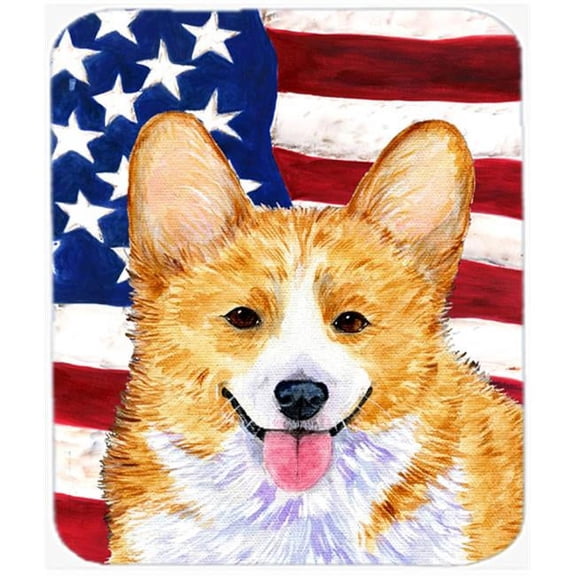 Carolines Treasures  Usa American Flag With Corgi Mouse Pad