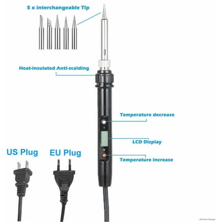 

80W Digital LCD Electric Soldering Iron Welding Tool Hand Solder Wire Tweezers