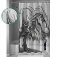 thumbnail image 3 of 54x78 Inch Shower Curtain Decorative Dinosaurs Boy Bathtub Bath Curtains Fabric Waterproof Bathroom Decor Gray Funny Cartoon Forest Animals Small Stall Shower Curtain Set with 12 Hooks, 3 of 6
