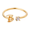 thumbnail image 4 of Kkkded Finger Ring Adjustable Electroplated Alphabet 26 - Letter Geometric Finger Ring - for Women, 4 of 7