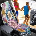 thumbnail image 3 of XYZCANDO Car Seat Cover Towel Seat Cover, Compatible with Van Truck Seat, Car Seat Towel Cover Fit for Cars Vans(Flower 1pcs), 3 of 5