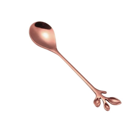 

Dinnerware Sets Long Handle Iced Tea Spoons Set Creative Gold Leaf Cocktail Stirring Spoons
