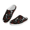 thumbnail image 2 of Kdxio Skeleton with Roses Women's Men's Slippers Plush Slip-On House Slipper for Winter Indoor Soft Cushion Non-slip Fluffy Slides Slippers-8, 2 of 7