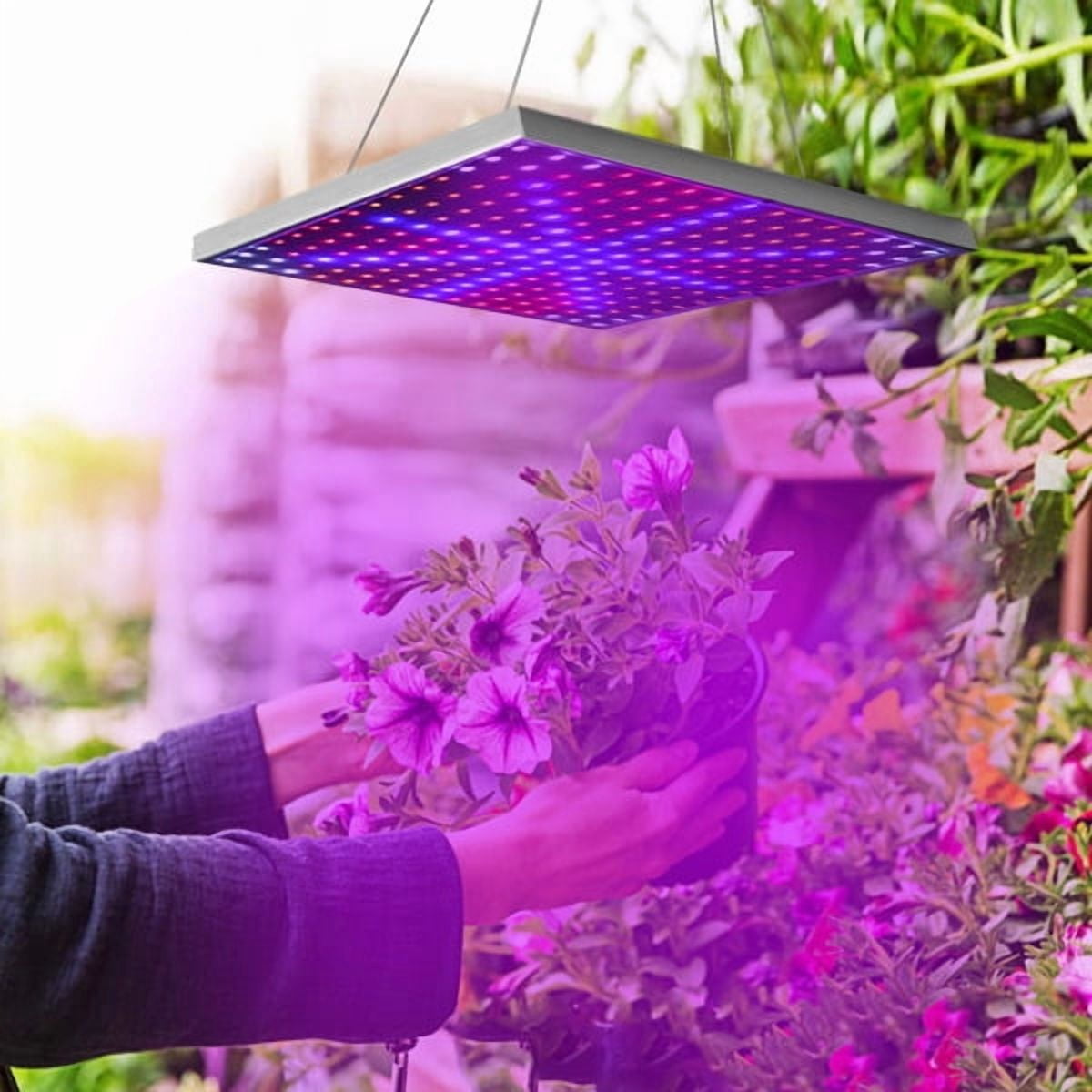 LED Grow Light Full Spectrum Hanging 225 LEDs Plant Grow Lamp Indoor Grow Light for Greenhouse Succulents Seedlings Plants Veg and Flower（15W LEDs）
