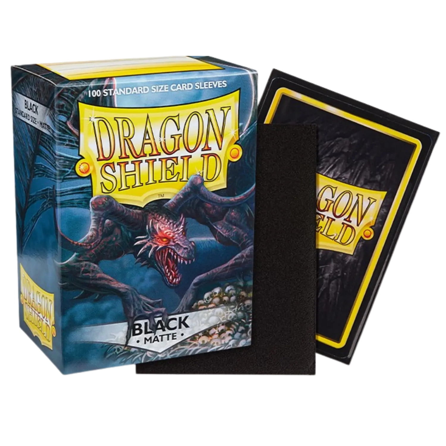 Dragon Shield, Standard size TCG card sleeves, 100ct. Matte Sleeves - Black