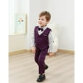 thumbnail image 3 of Toddler Boy Suit Formal Wedding Outfits Gentleman Clothes Long Sleeve Shirt + Suspender Pants + Bowtie, 3 of 7