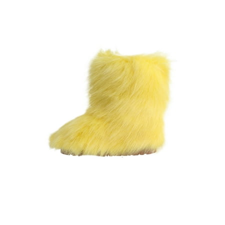 Yellow fur boots sale
