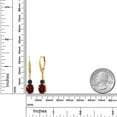 thumbnail image 2 of Gem Stone King 18K Yellow Gold Plated Silver Red Rhodolite Garnet and Blue Sapphire Dangle Earrings for Women with Lab Grown Diamond (4.73 Cttw, Oval 9X7MM), 2 of 3