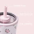 thumbnail image 4 of HydroJug Everyday Tumbler – Ceramic-Lined Insulated Tumbler with Straw and Soft-Touch Lid, Cup Holder Friendly – 14 oz, Wildrose, 4 of 6