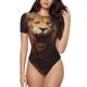 thumbnail image 1 of Balery Cool Fire Lion Body de cuello redondo de manga corta para mujer Tops de manga corta Tops básicos-X-Large, 1 of 7