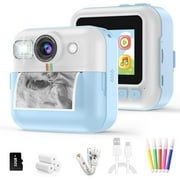 SANPTENT Kids Camera Instant Print, Portable Digital Cameras for Boys & Girls Age 3-12 Christmas Birthday Gifts, Blue