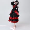 thumbnail image 1 of Figura de acción femenina a escala 1/6, vestido largo, accesorio fotográfico de moda , accesorios de disfraz de muñeca de moda, vestido de noche Negro Rojo, 1 of 8