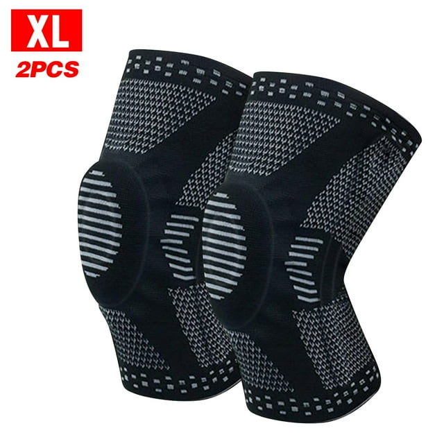 Mistaha 2PCS Knee Sleeve Support Protective Breathable Knee Brace with Patella Pads Side Stabilizers for Running Volleyball Basketball Weightlifting Sports Workout