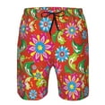 thumbnail image 4 of Kll Vector Mexican Otomi Style Bright Men'S Casual Summer Beach Shorts Hawaiian Shorts With Pockets-Small, 4 of 9