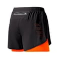 thumbnail image 6 of Mens 2 In 1 Running Shorts Quick Dry Athletic Shorts With Liner, Workout Shorts With Zip Pockets And Towel Loop Double-Layer Fitness Shorts To Prevent Exposure Orange XL, 6 of 7