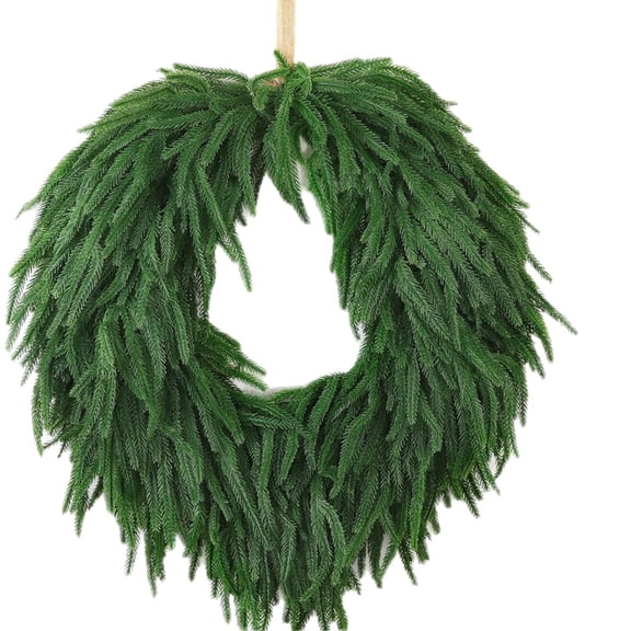 24" Christmas Wreath for Front Door - Big Festive Holiday Decor, True-to-Scale Door Wreath for Christmas Decoration