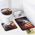 thumbnail image 4 of Animal Guardian America Bathroom Sets with Shower Curtain And Rugs, Incl with 12 Hooks，Toilet Lid Oval Rug, 4 of 8