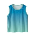 thumbnail image 2 of Spazoro Little and Big Girls Tank Tops Undershirts, Breathable Summer Gradient Color Sleeveless Camisole for Kids Girls Boys Blue Size 10 T, 2 of 6