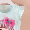 thumbnail image 6 of NOLDARES Toddler Baby Girl Summer Outfits Sleeveless Tshirt Tops Shorts Set Cute Summer Clothes(Light Blue,3-4 Years), 6 of 6
