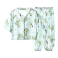 thumbnail image 2 of BOOMNY Toddler Girls 2 Peice Pajamas Sets Graphic Short Sleeve Buttons Sleepwear Tops Pants Pjs Set for Kids Cozy Loungewear Homewear, 2 of 3