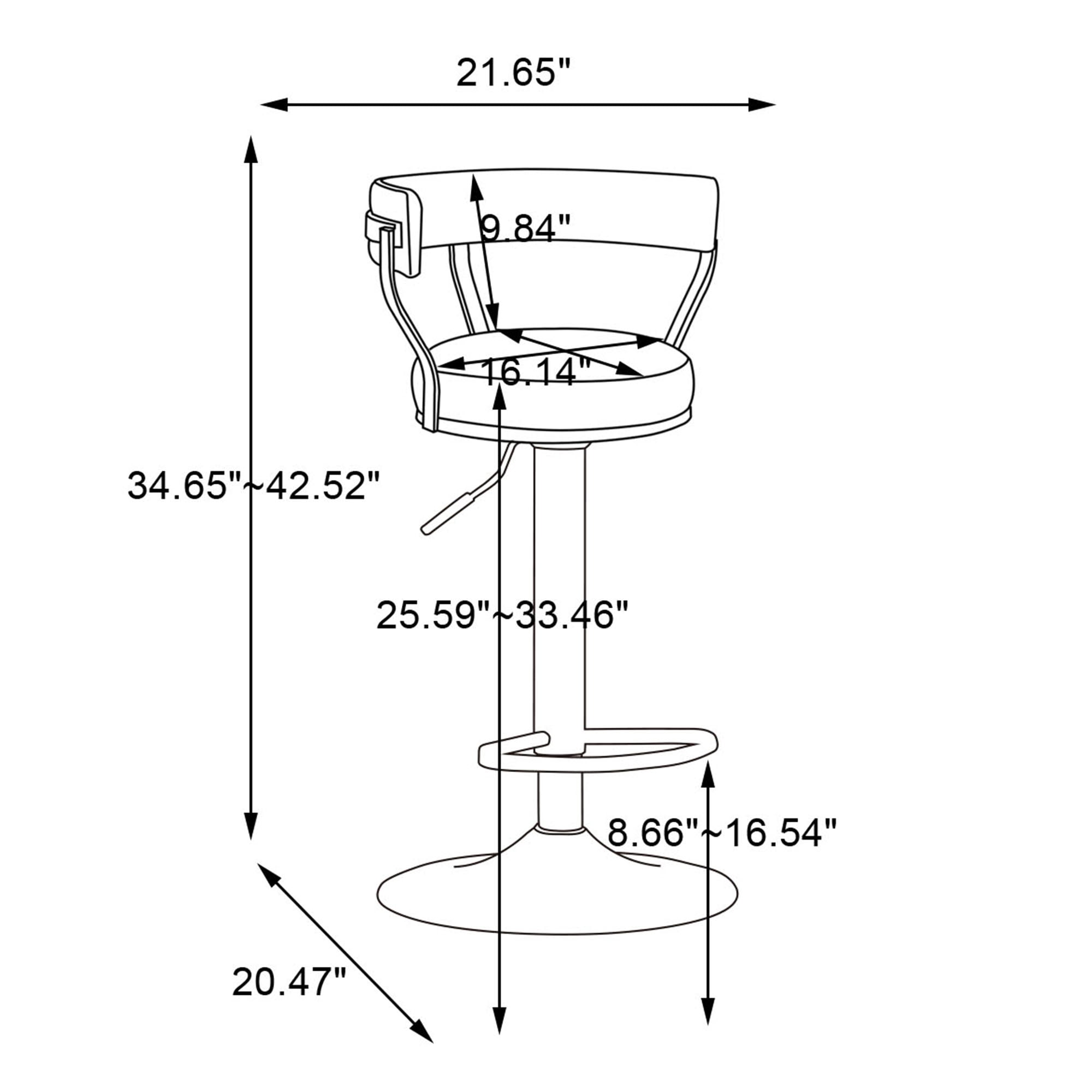 Kadyn PU Adjustable Counter Height Swivel Barstools with Back and Footrest for Home, Grey, 1PCS Kadyn PU Adjustable Counter Height Swivel Barstools with Back and Footrest for Home, Grey, 1PCS