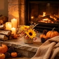 thumbnail image 6 of Fall Tabletop Decor, Artificial Flower Arrangement in Woven Basket with Pumpkin and Maple Leaf for Mantel Shelf and Thanksgiving Centerpiece Display, Preassembled Potted Floral Accent, 6 of 6