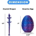 thumbnail image 6 of EROCK 3D Printed Dragon in Egg, Full Articulated Dragon Crystal Dragon with Dragon Egg, Home Office Decor Executive Desk Toys, Adults Fidget Toys for Autism/ADHD (Laser Purple, 12"), 6 of 6