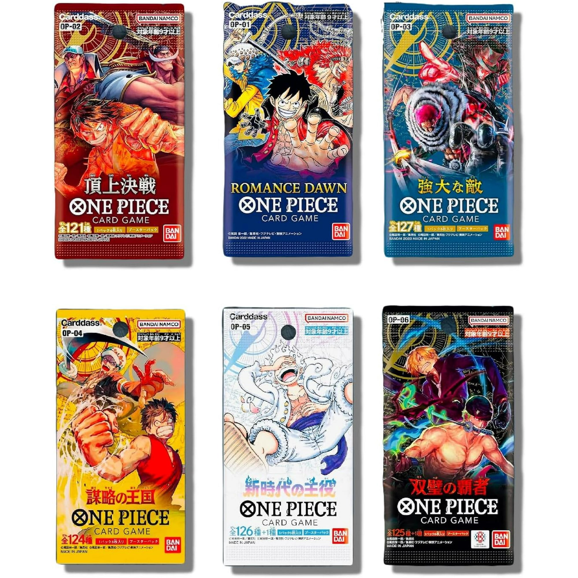 One Piece Cards (6 Sealed Packs) Potential Mystery Graded Card