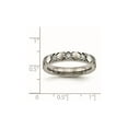 thumbnail image 4 of Gem & Harmony Mens Titanium Grooved Band Ring with Cubic Zirconia (CZ)s (4.00mm) for Men, 4 of 6