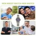 thumbnail image 5 of Reloj de pulsera de cuarzo para hombre de negocios, de acero inoxidable, resistente al agua (azul y plateado)., 5 of 5