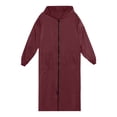 thumbnail image 6 of Womens Plus Size Waterproof Long Raincoat Lightweight Full Zipper Hooded Windbreaker Poncho With Pockets Red 3XL, 6 of 6