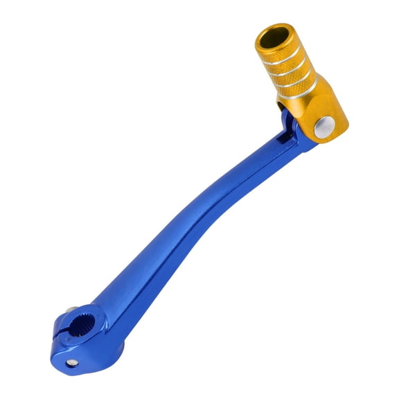 Unique Bargains Folding Motorcycle Gear Shifter Lever for Bosuer 125 Aluminum Alloy Pedal Shift Lever Arm Blue Lever and Gold Tone Head with Silver Tone Ring