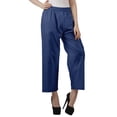 thumbnail image 2 of Moomaya Solid Color Elastic Waist Pants Cotton Narrow Fit Straight Women Pants For Kurti, 2 of 6