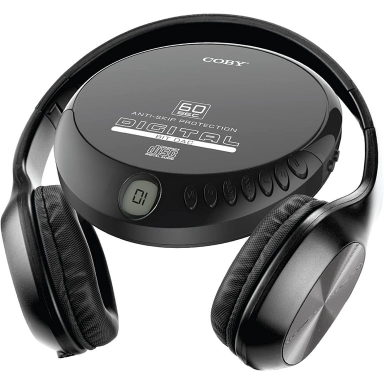 Coby Portable CD Player, 60-Sec Anti-Skip, Foldable Headset