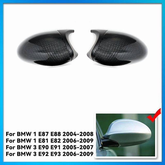 E90 E91 Black M3 Style Cover E81 E82 E87 E88 For Bmw 1 3 Series E92 E93 Carbon Fiber M Look Rear Mirror Cap Car Accessories