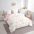 thumbnail image 2 of jejeloiu Cartoon Bow Knot 7-Piece Bedding Comforter Set,Kawaii Flowers Blossom King Bedding Sets For Teens Reversible, 2 of 7